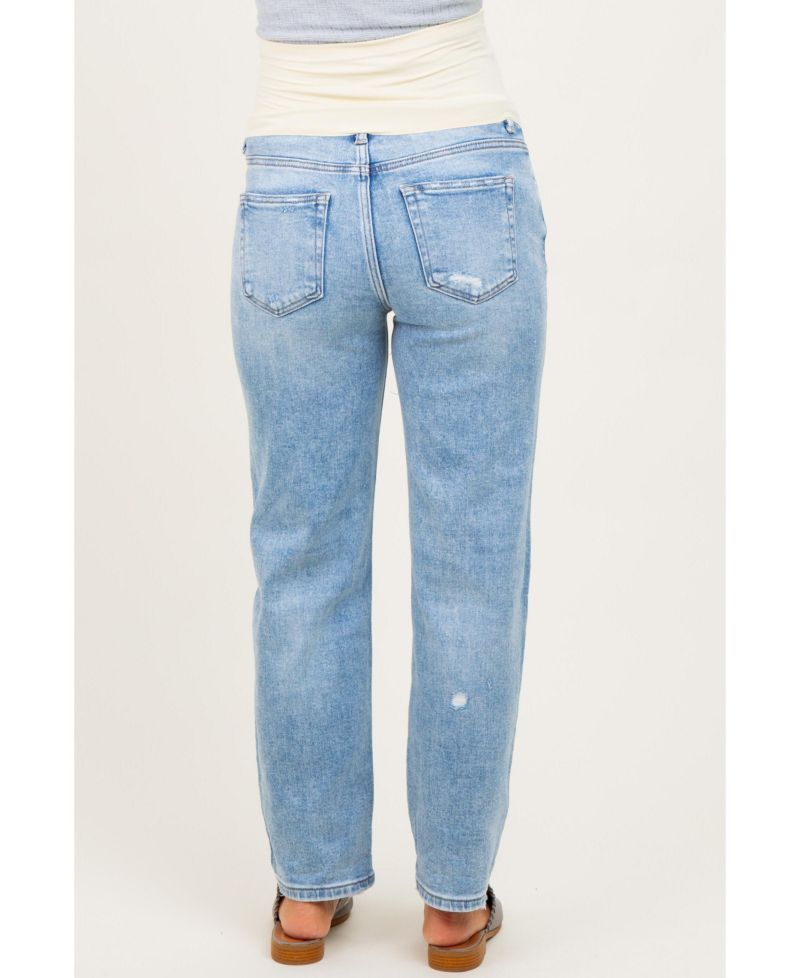 Women's Light High Rise Ankle Boyfriend Distressed Jeans