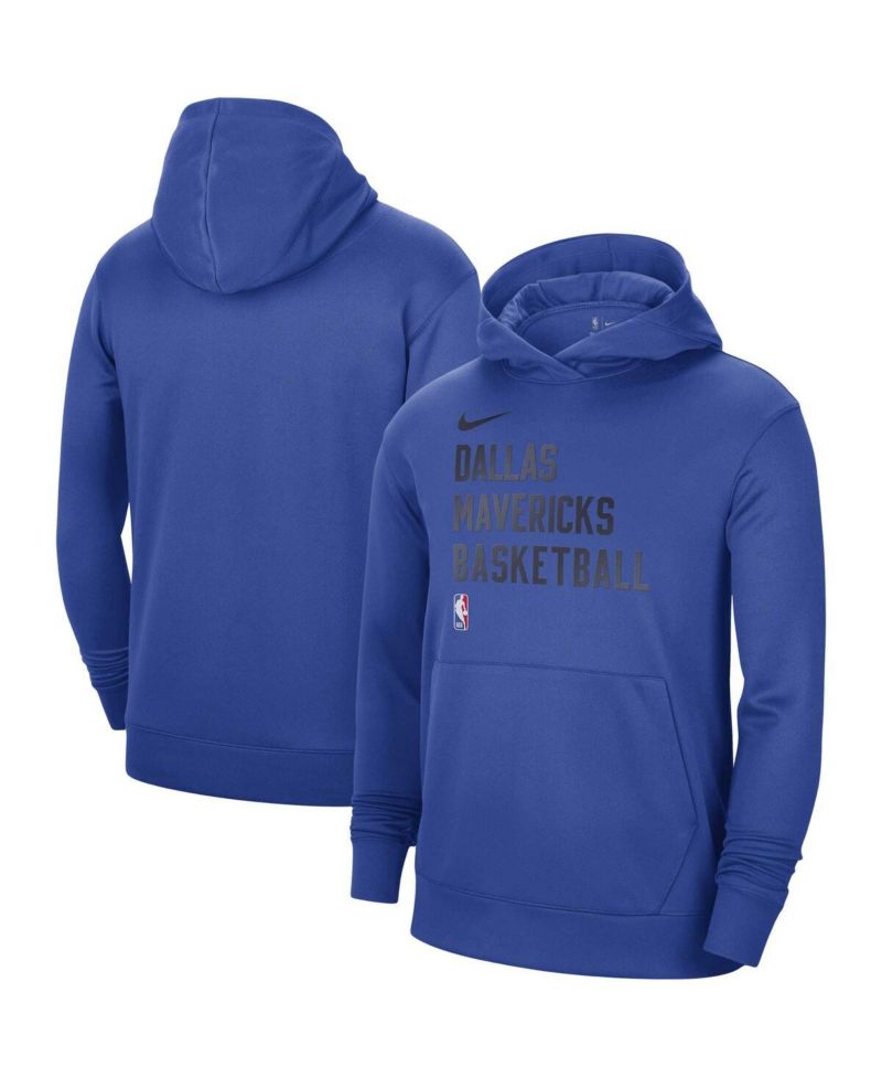 Men's and Women's Royal Dallas Mavericks 2023/24 Performance Spotlight On-Court Practice Pullover Hoodie
