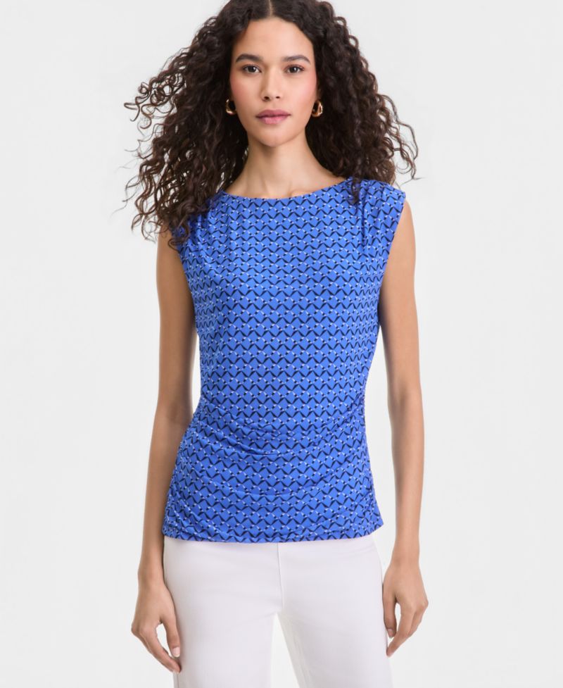 I.N.C. International Concepts Women's Sleeveless Printed Mesh Top