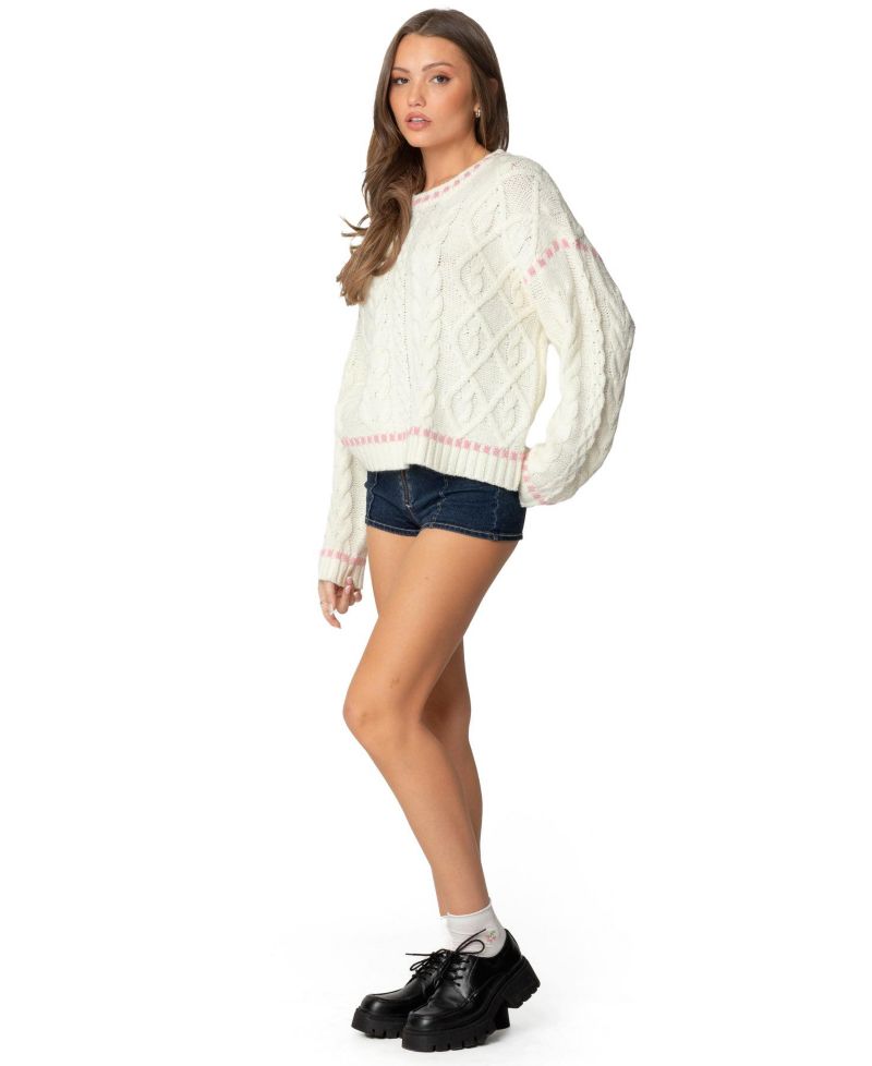 Womens Eleni Cable Knit Sweater