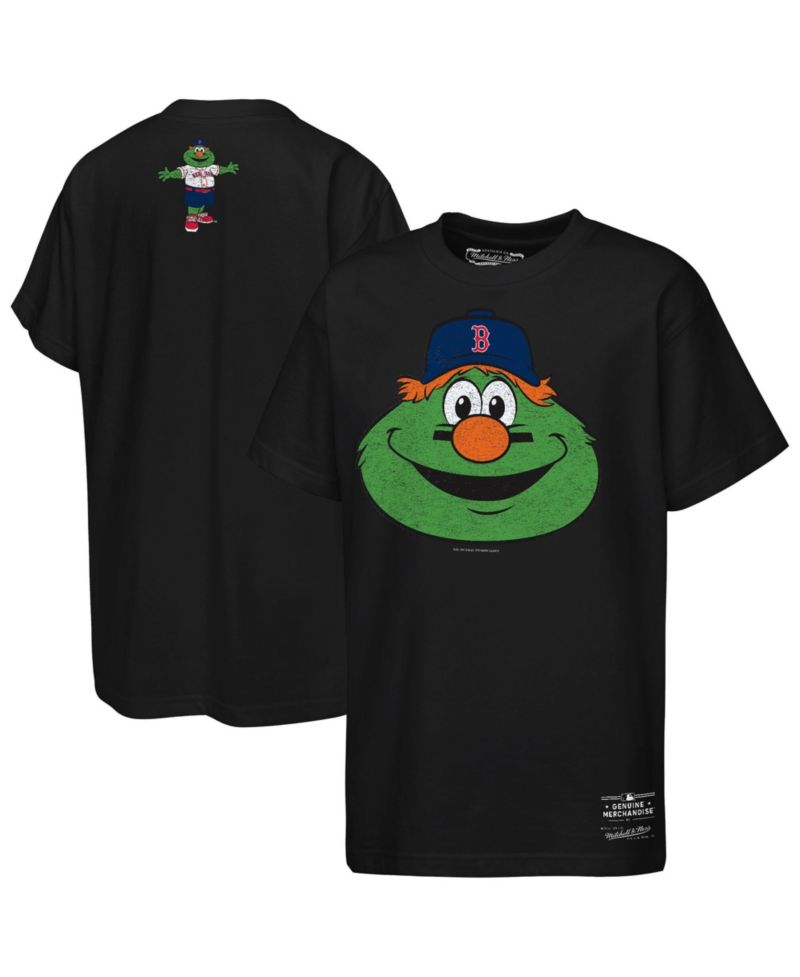 Big Boys and Girls Black Boston Red Sox Big Face Mascot T-Shirt