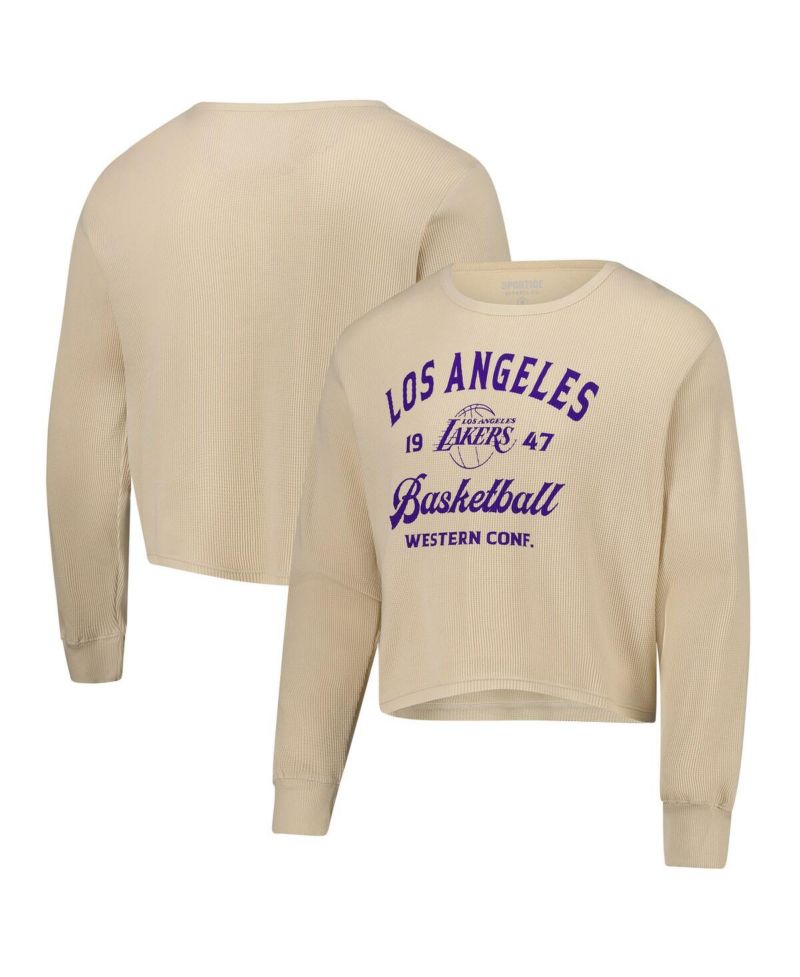 Men's and Women's Cream Los Angeles Lakers High Country Collection Cullen Waffle Knit Long Sleeve T-Shirt