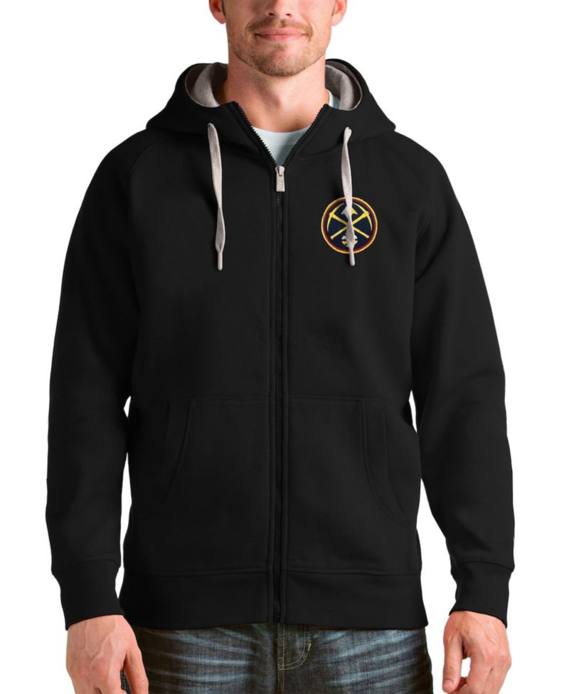 Men's Black Denver Nuggets Logo Victory Full-Zip Hoodie