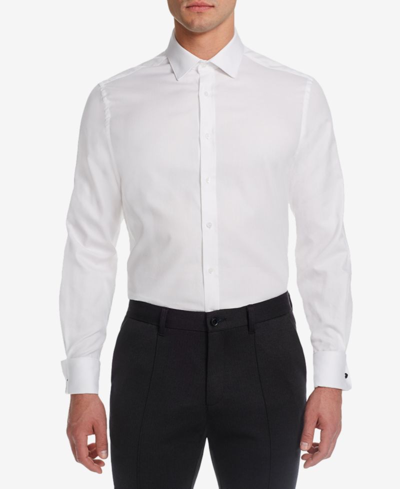 Men's Solid French Cuff Tuxedo Shirt, Regular & Slim Fit
