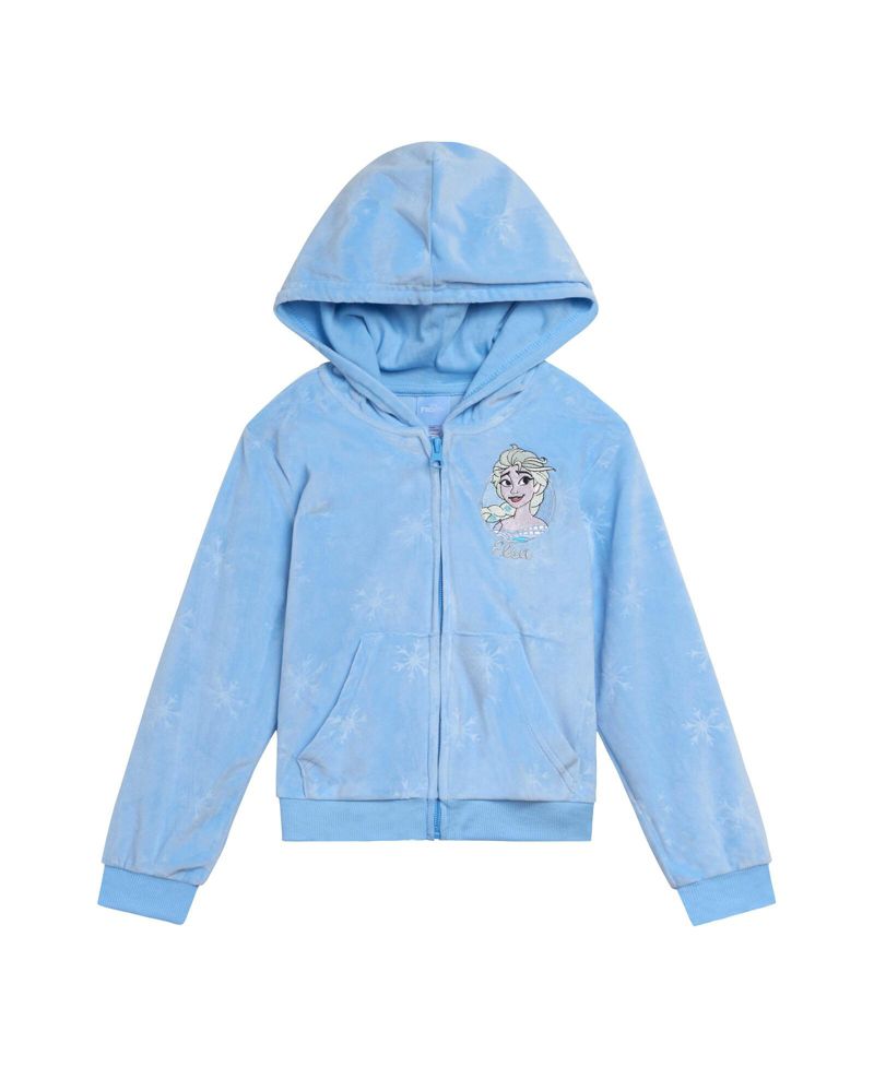 Disney Girls ( 6 to 10-12 ) Minnie Mouse Velour Zip Up Hoodie and Jogger Pants Outfit Set