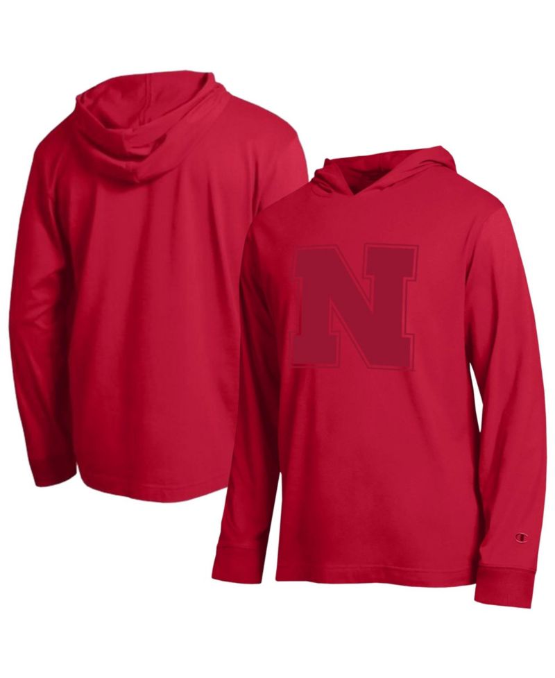 Men's Scarlet Nebraska Huskers Tonal All-Star Long Sleeve Hooded T-Shirt