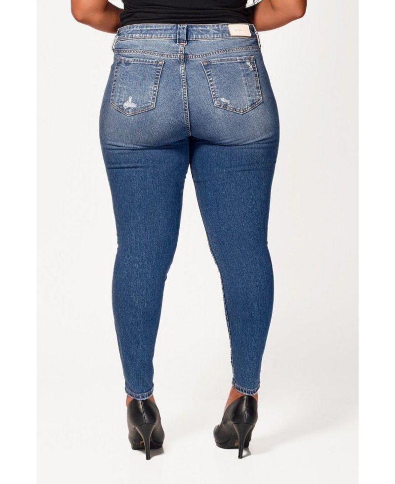 Plus Size Denim mid rise ankle skinny in 29" inseam - Jayla