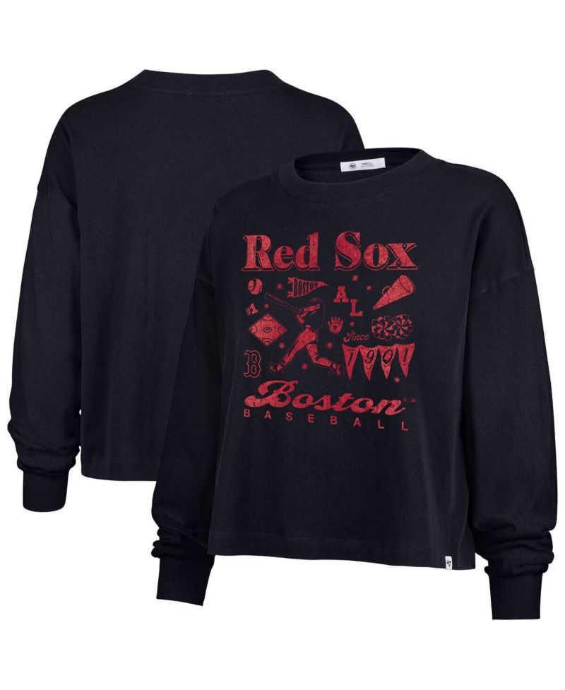 Women's Navy Boston Red Sox Team Collage Sydney Long Sleeve T-Shirt