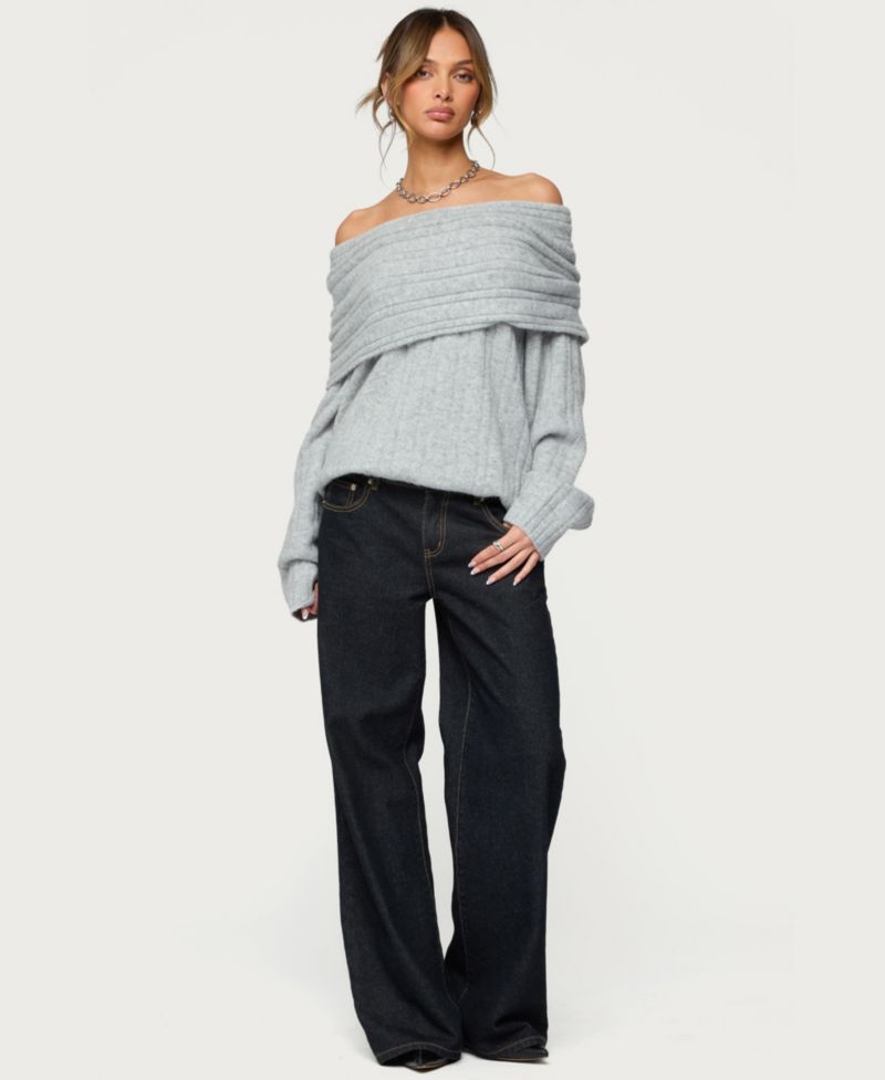 Womens Kadenna Oversized Off Shoulder Sweater