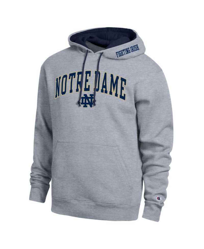 Men's Heather Gray Notre Dame Fighting Irish Arch Tackle Twill Hoodie