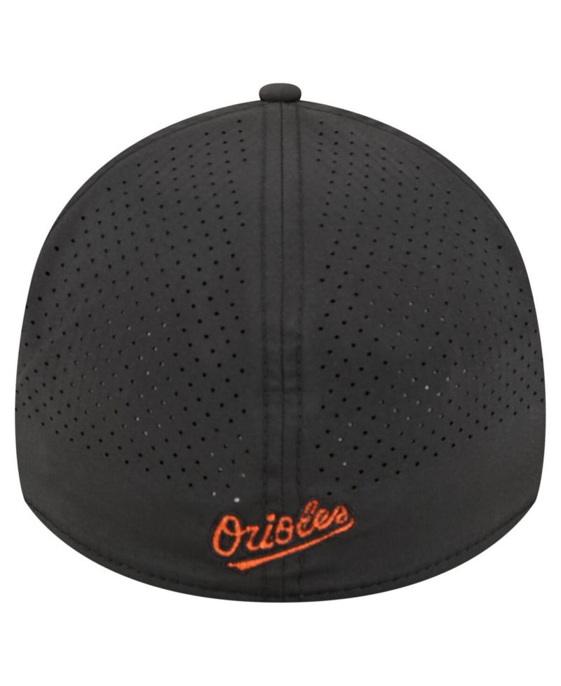 Men's Black Baltimore Orioles 39THIRTY A-Frame Perforated Flex Hat