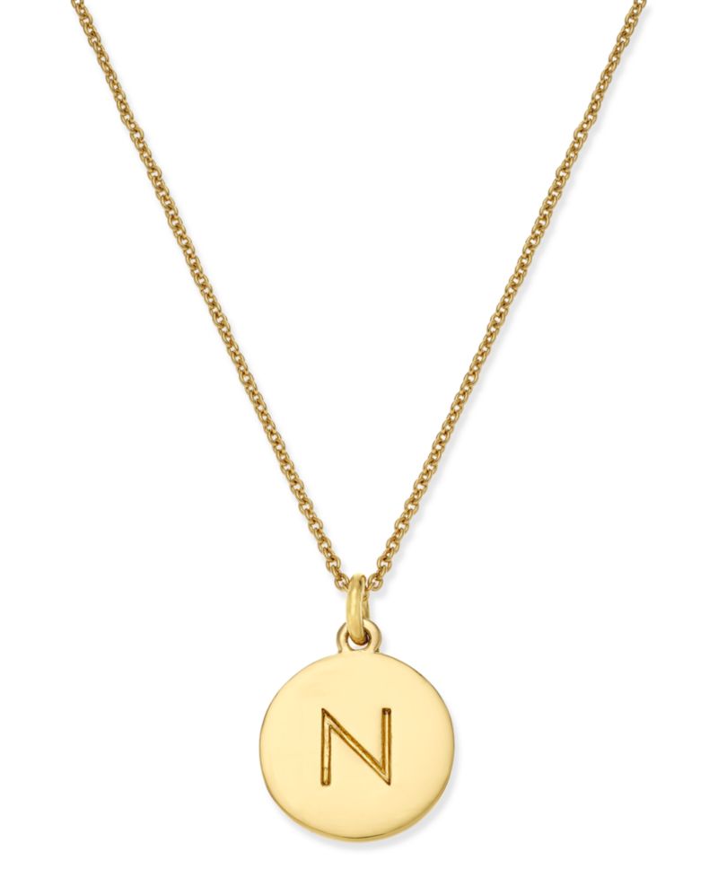 gold plated Initials Pendant Necklace, 17" + 3" Extender
