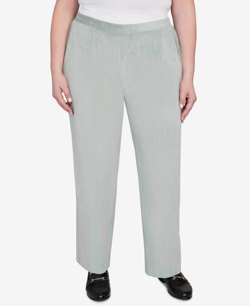 Plus Size Stockbridge Pull-On Corduroy Flat Front Average Length Pant