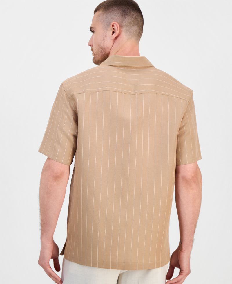 Men's Short-Sleeve Linen-Blend Shirt, Macy's Exclusive