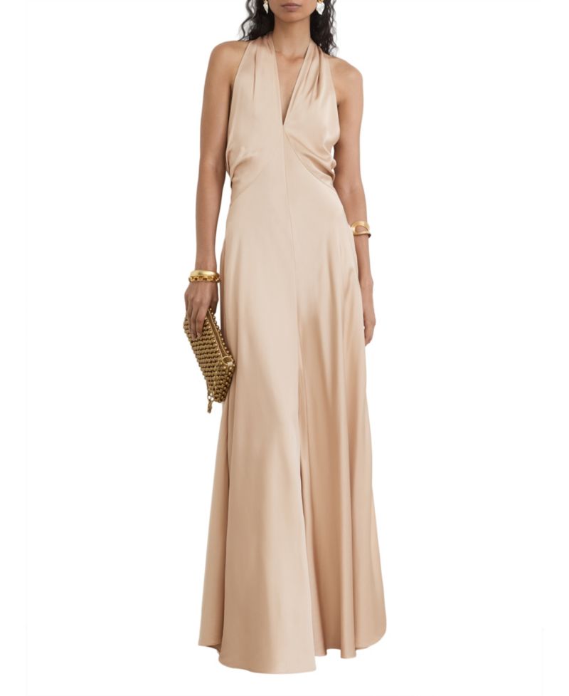 Women's Lilianna Satin Halterneck Maxi Dress