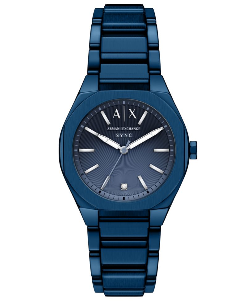 Armani Exchange Women's Sync Quartz Blue Stainless Steel Watch 36mm