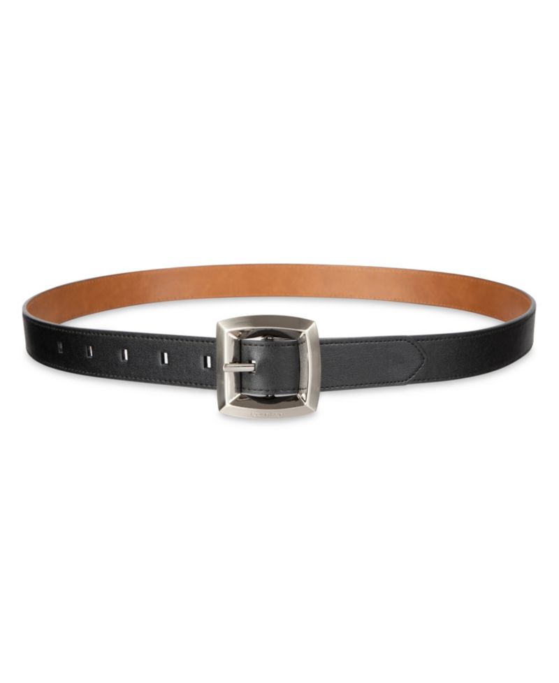 Women's Two-in-One Reversible Puffed Beveled Edge Buckle Belt