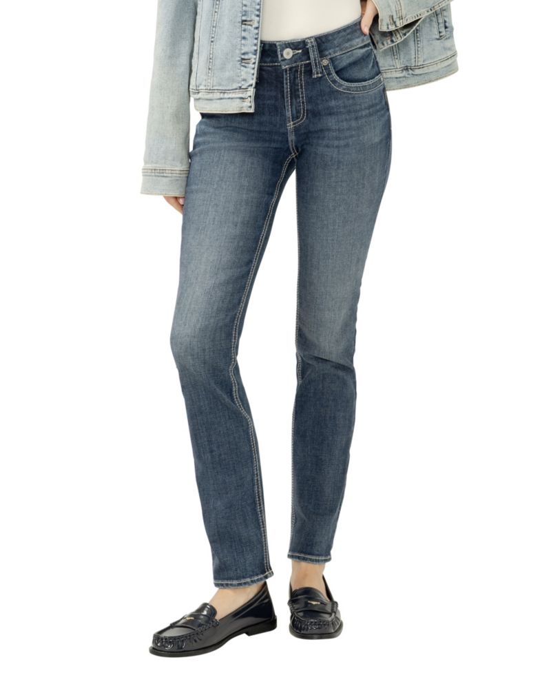 Women's Suki Mid Rise Curvy Fit Straight Leg Jeans