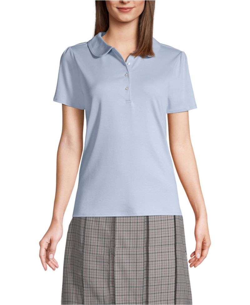 Women's Short Sleeve Peter Pan Collar Polo Shirt