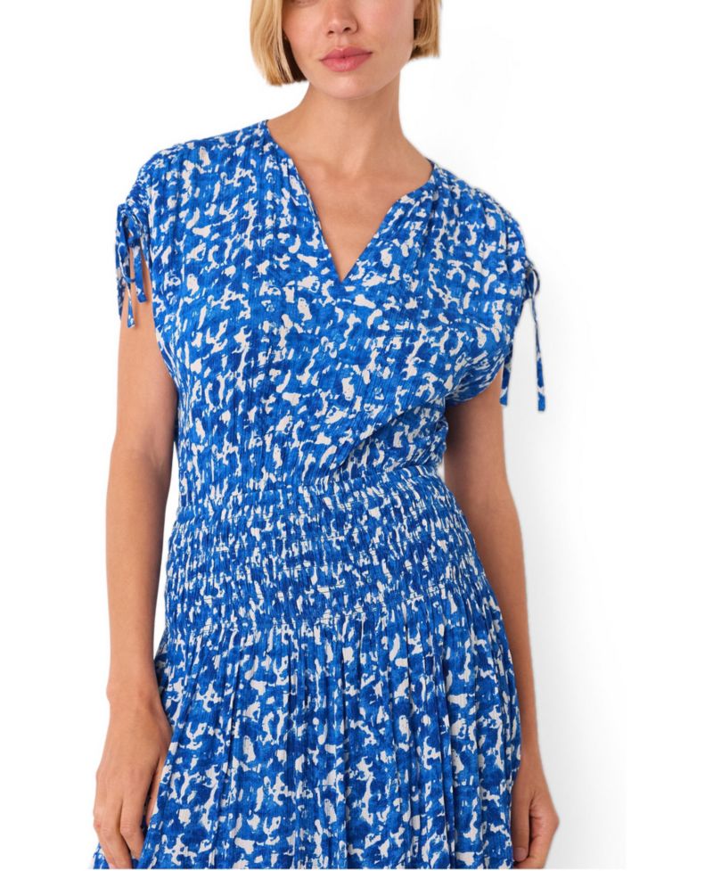 Women's Brushed Stroke Short Sleeve Midi Dress