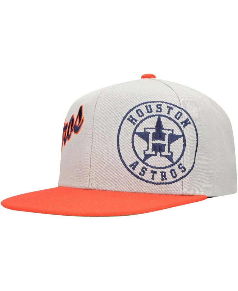 Men's Gray/Orange Houston Astros Knock Out Panel Snapback Hat