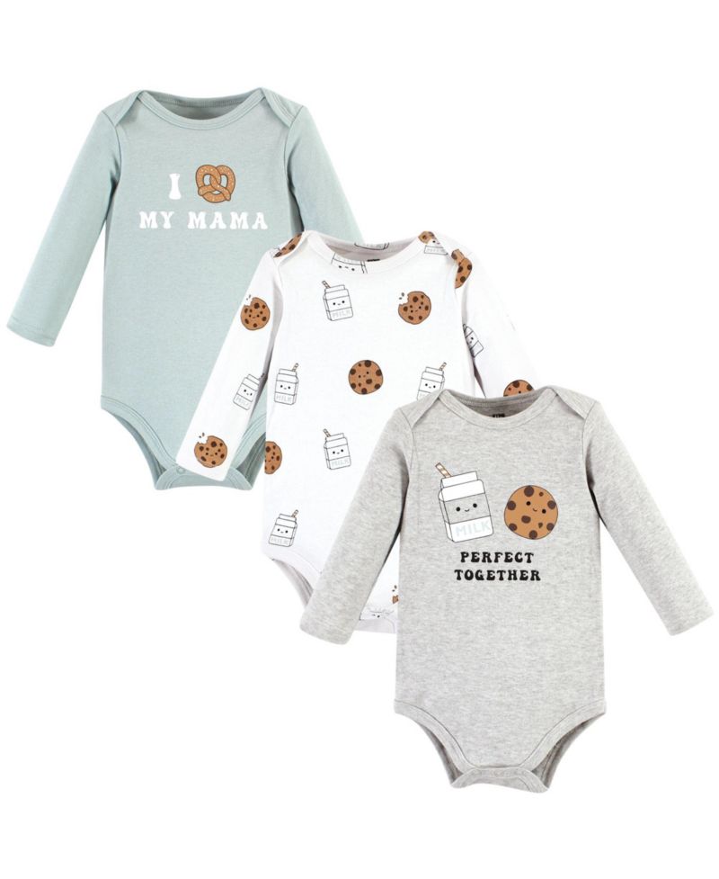 Baby Boys Hudson Unisex Essential Long-Sleeve Cotton Bodysuit Triple Set