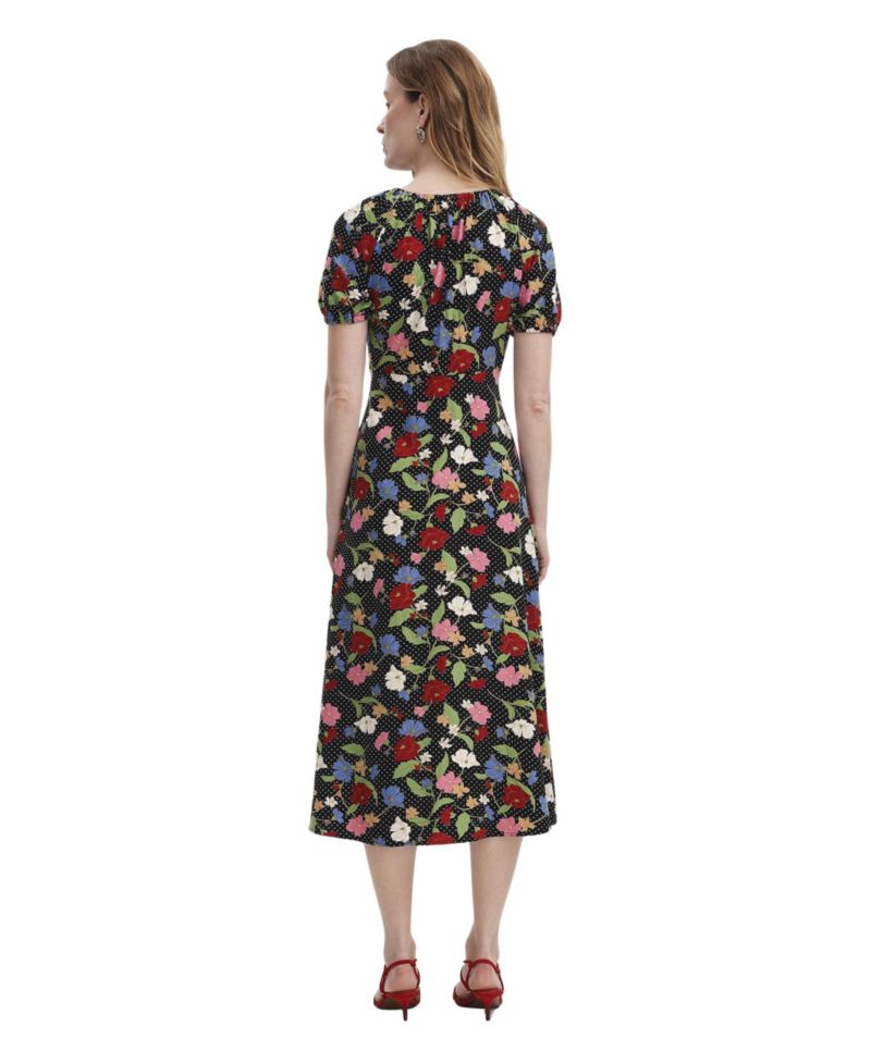 Women's Jada Floral-Print Sweetheart Puff-Sleeve Midi Dress