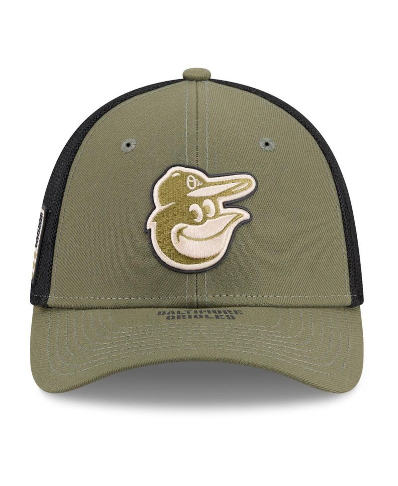 Men's Olive Baltimore Orioles 2026 Armed Forces Day 39THIRTY M-Crown Flex Hat