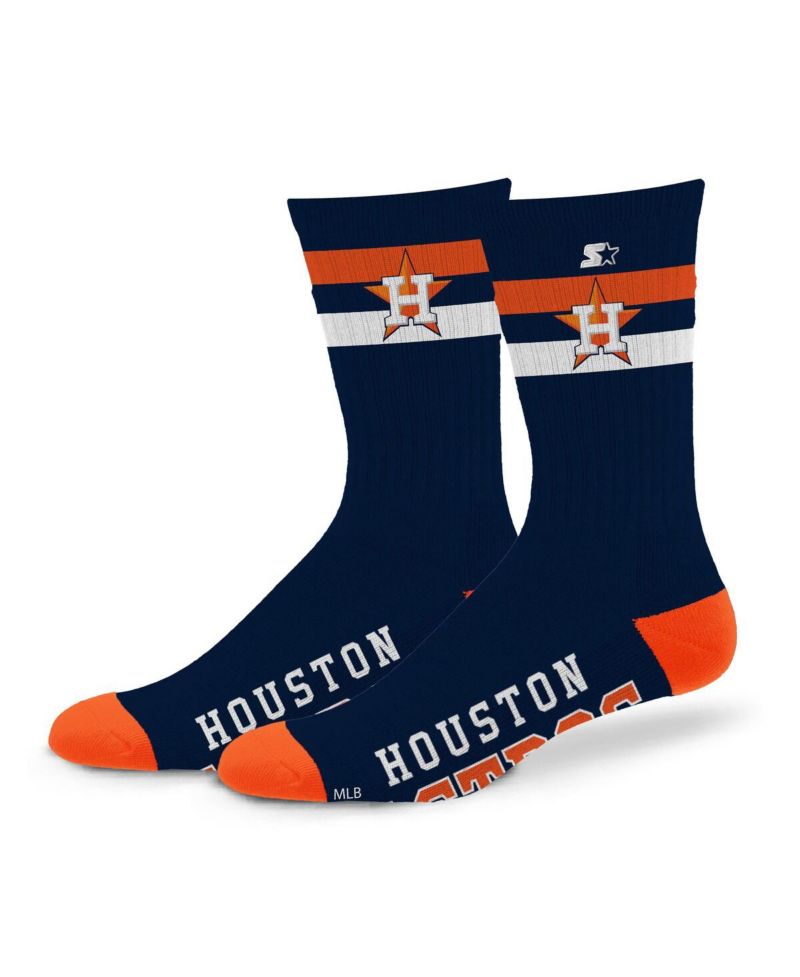 Men's and Women's Houston Astros Team Color Two-Stripe Crew Socks