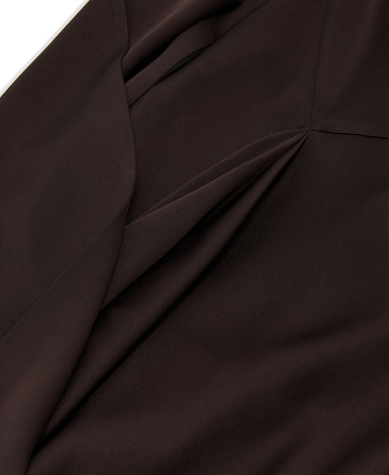 Petite Sabine Cape Detail Asymmetric Draping Maxi Dress