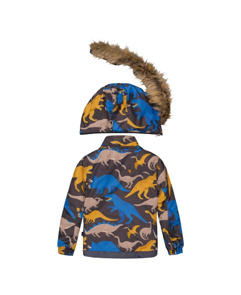 Little and Big Boy Two Piece Play Snowsuit Dinosaur Print with Pants