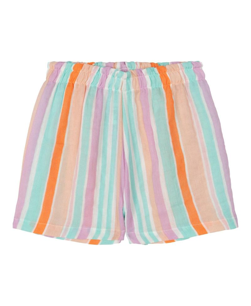 Little Girls' 2-Piece Short Sleeve Tee and Gauze Shorts Set
