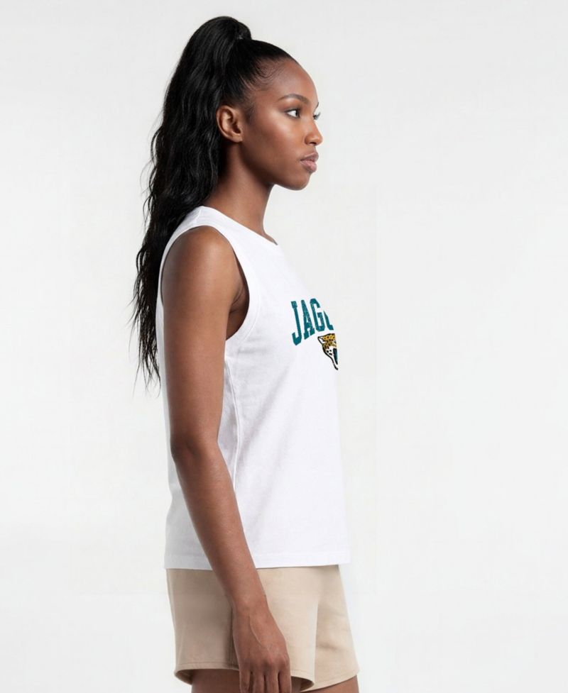 Women's Jacksonville Jaguars Distressed Crewneck Muscle Tank