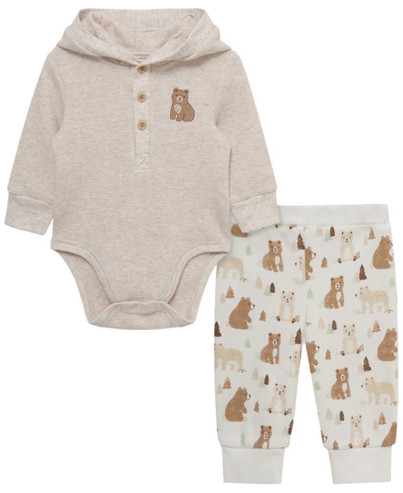 Baby Boys' Bear Long-Sleeve Bodysuit and Pants, 2-Piece Set