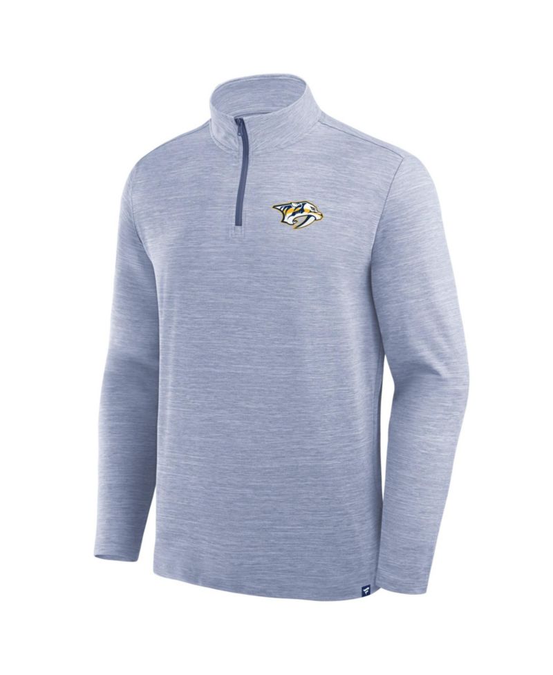 Men's Nashville Predators Clutch Boarding Mock Collar Quarter-Zip Pullover
