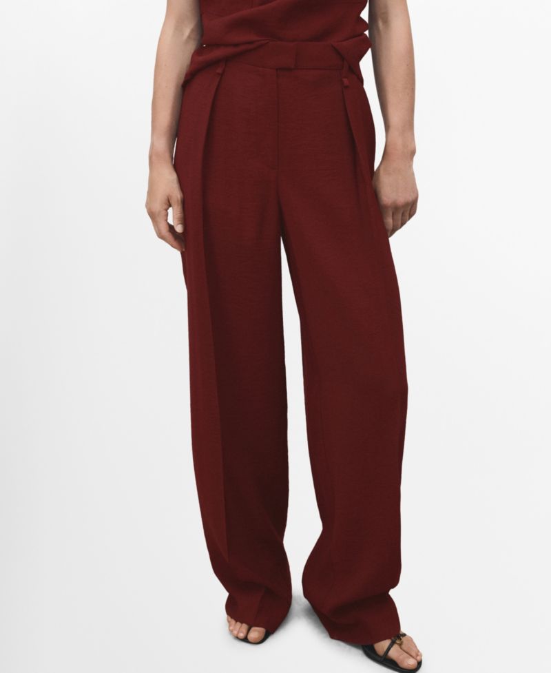 Women's Straight-Fit Pleated Pants