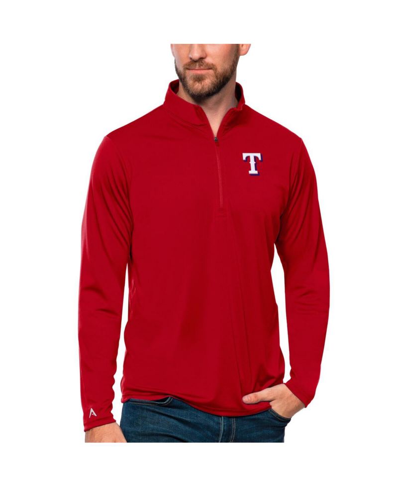 Men's Red Texas Rangers Tribute Quarter-Zip Pullover Top
