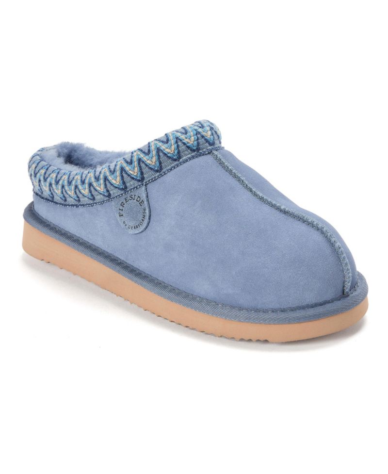 Women's Fireside Greta Genuine Shearling Clog Slipper with Embroidery