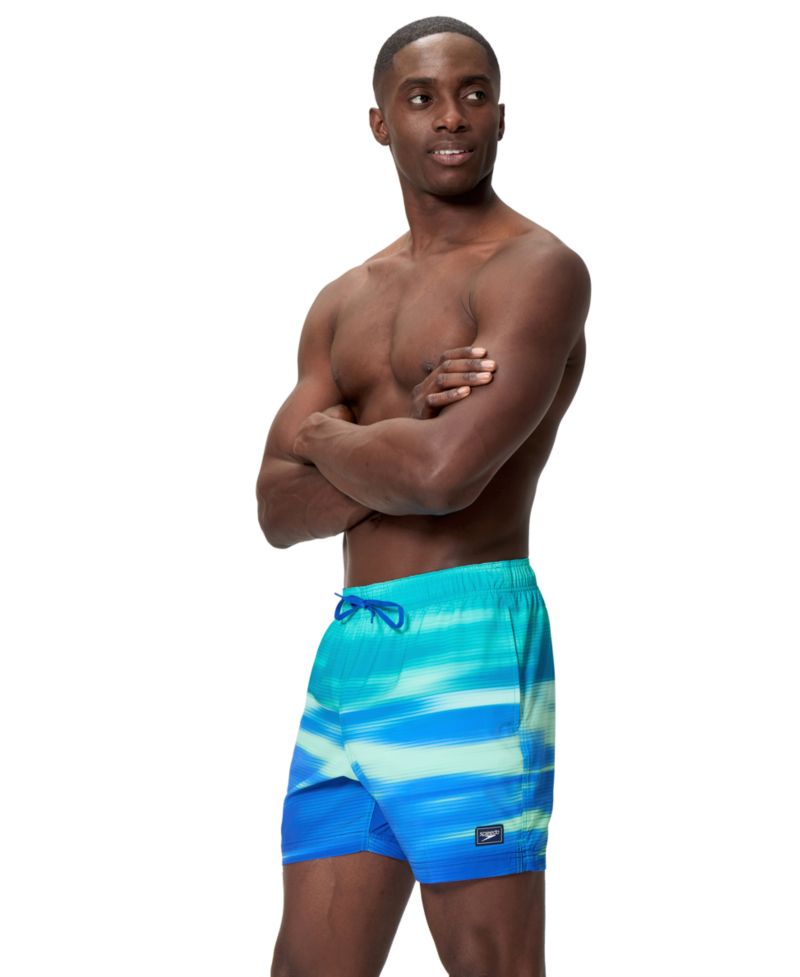 Men's Stripe Redondo Edge Swim Trunks, 5" Inseam