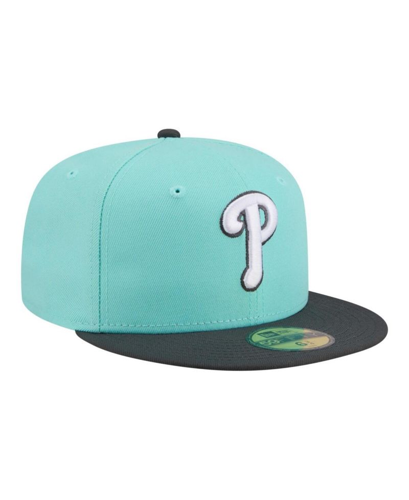 Men's Turquoise/Charcoal Philadelphia Phillies Two-Tone Color Pack 59FIFTY Fitted Hat