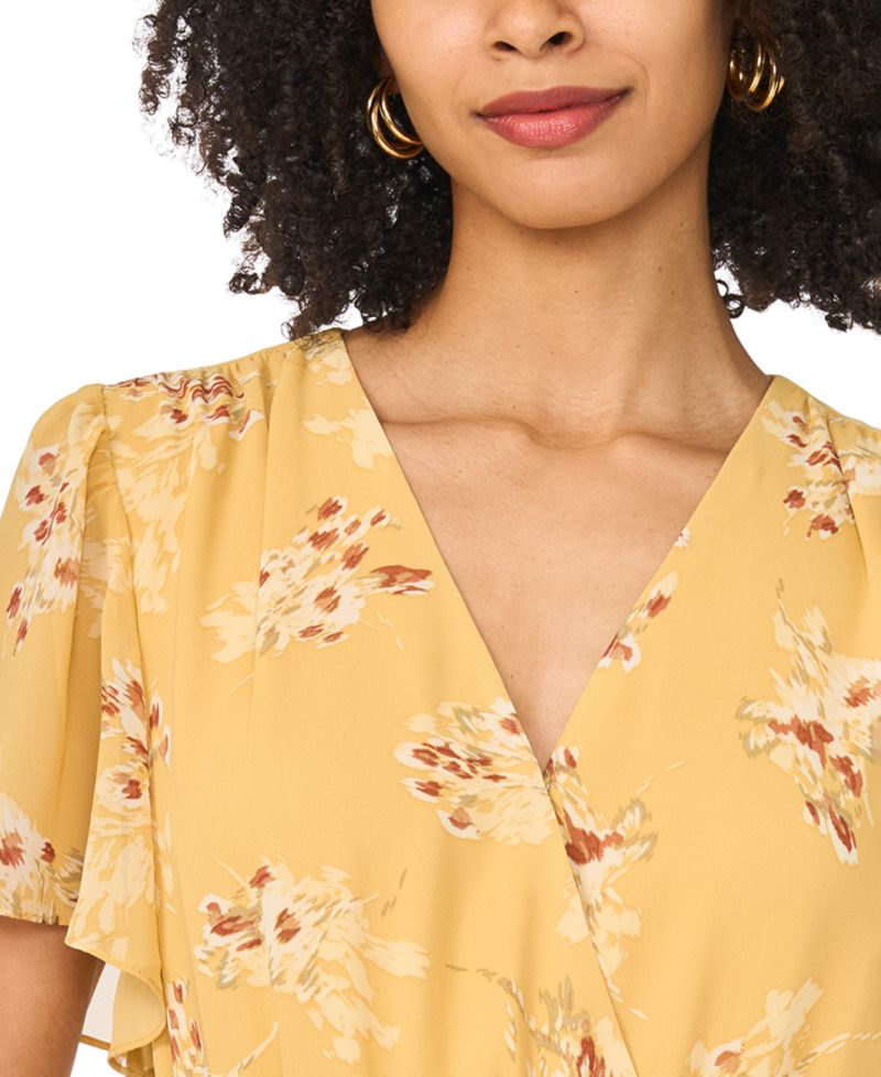 Women's Four-Tier Layered Floral V-Neck Dress