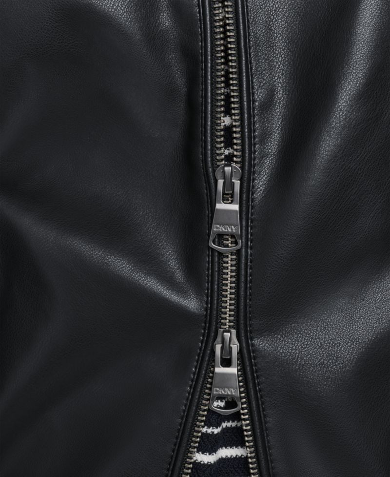 Men's Faux Leather Bomber Jacket