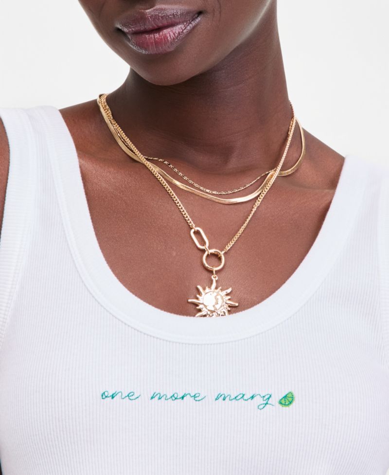 Women's Embroidered Double-Scoop Rib Tanks