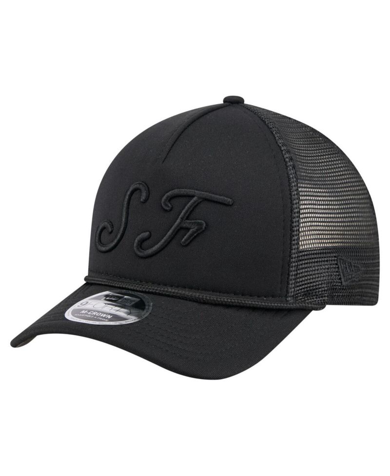 Men's Black San Francisco Giants City Initial 9FORTY A-Frame M-Crown Adjustable Trucker Hat