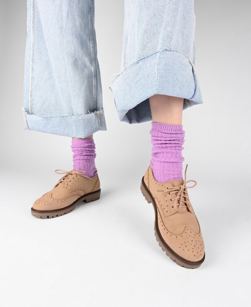 Women's Claudiya Lug Sole Lace Up Oxford Loafers