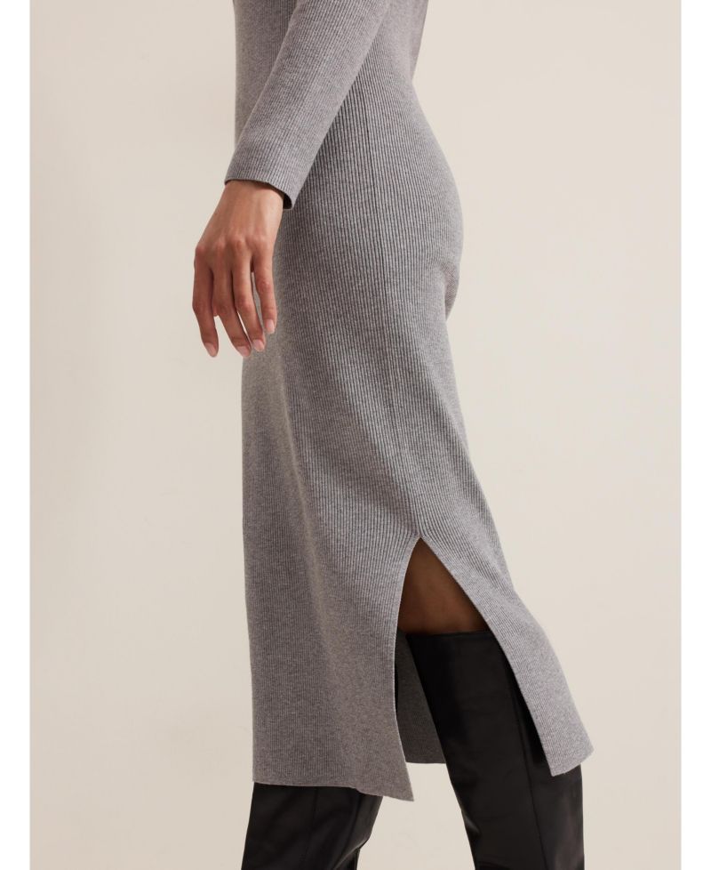 Women's Lucy Long-Sleeve Collared Ribbed-Knit Dress