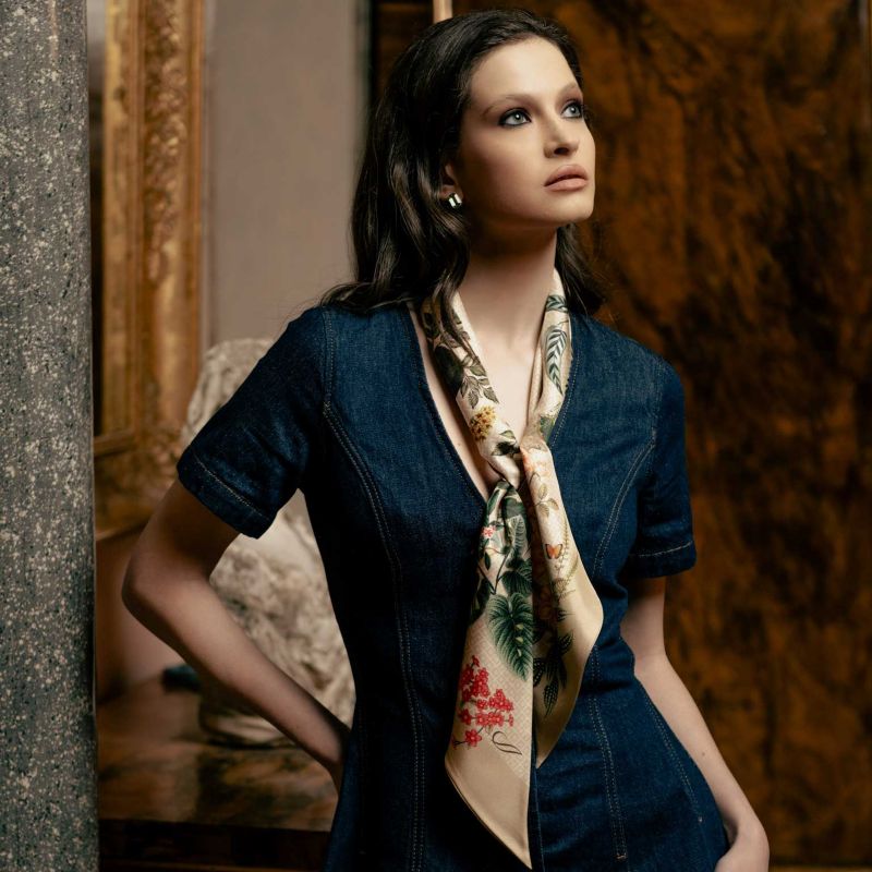 Ornella - Skinny Silk Scarf for Women