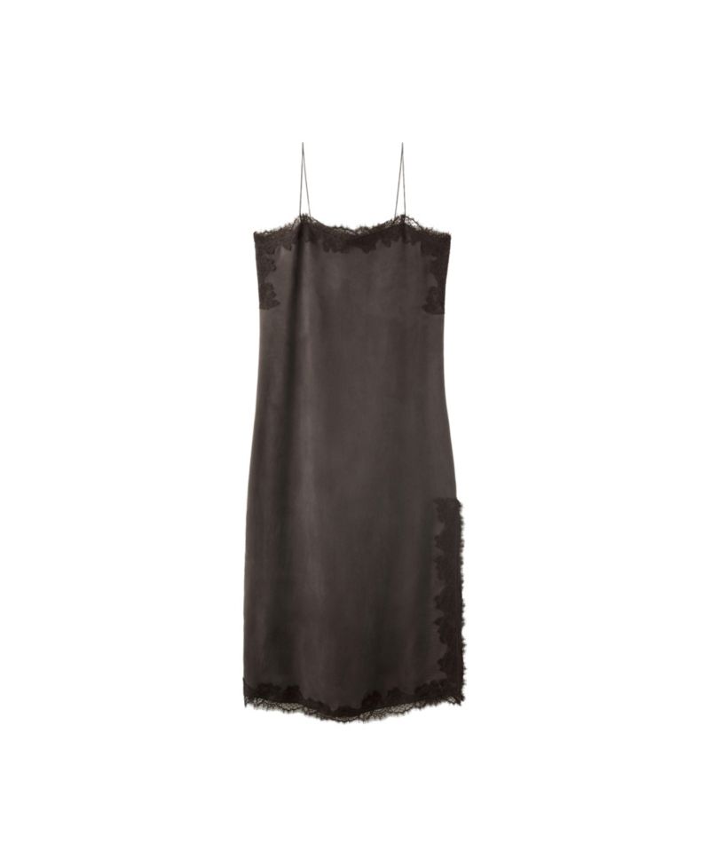 Women's Lace Camisole Side Slit Midi Dress