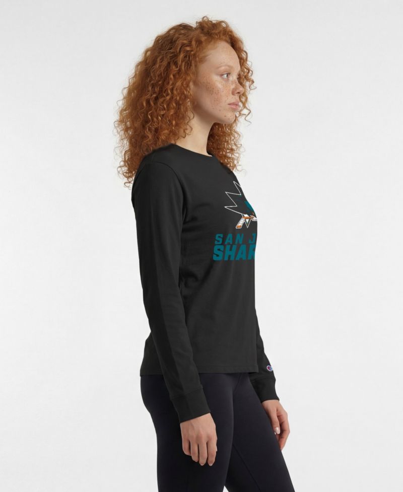 Women's San Jose Sharks Wordmark Lockup Long-Sleeve T-Shirt