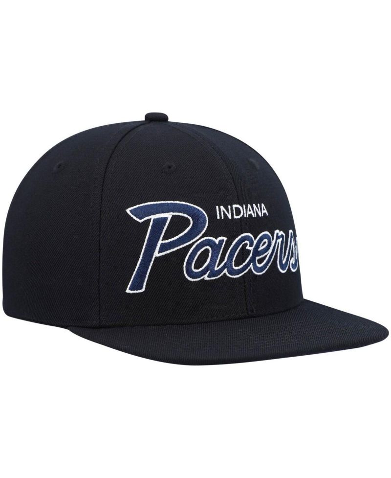 Men's Black Indiana Pacers Hardwood Classics Script 2.0 Snapback Hat
